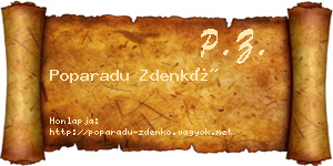 Poparadu Zdenkó névjegykártya